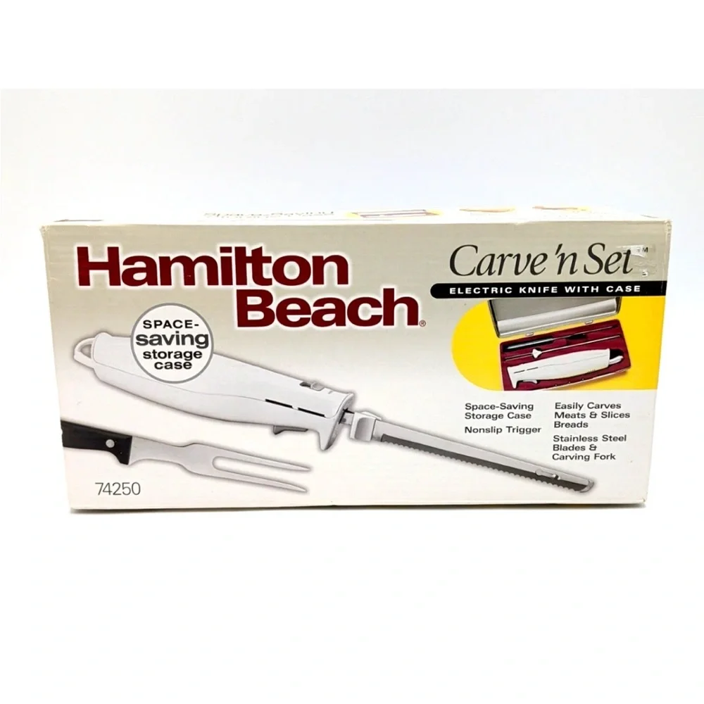 Hamilton beach Electric Knife set with box Vtg lk new